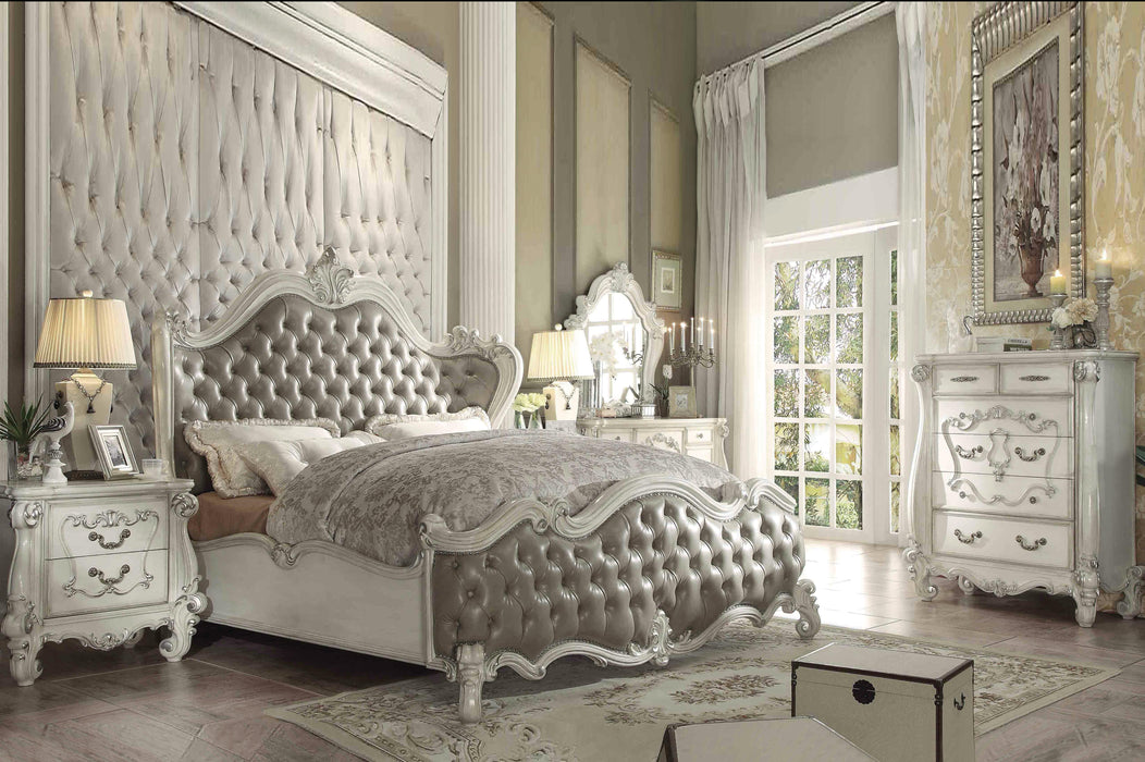 Versailles Vintage Gray PU & Bone White Eastern King Bed - Premium Bed from ACME East - Just $5438.55! Shop now at Furniture Wholesale Plus  We are the best furniture store in Nashville, Hendersonville, Goodlettsville, Madison, Antioch, Mount Juliet, Lebanon, Gallatin, Springfield, Murfreesboro, Franklin, Brentwood