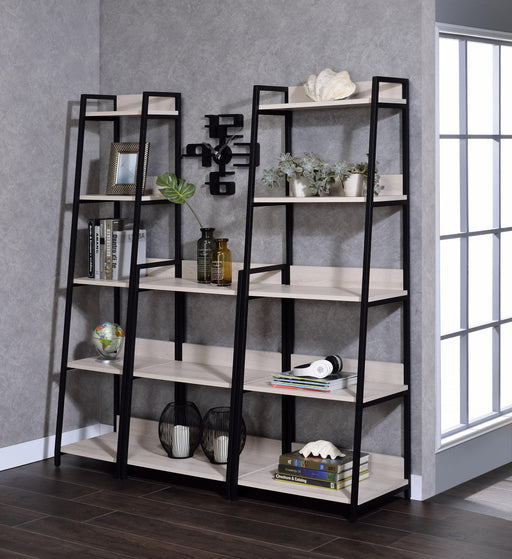 Wendral Natural & Black Bookshelf (5-Tier, 16"L) - Premium Bookcase from ACME East - Just $259.35! Shop now at Furniture Wholesale Plus  We are the best furniture store in Nashville, Hendersonville, Goodlettsville, Madison, Antioch, Mount Juliet, Lebanon, Gallatin, Springfield, Murfreesboro, Franklin, Brentwood