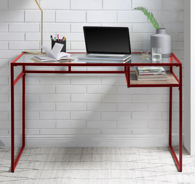 Yasin Red & Glass Desk - Premium Desk from ACME East - Just $115.05! Shop now at Furniture Wholesale Plus  We are the best furniture store in Nashville, Hendersonville, Goodlettsville, Madison, Antioch, Mount Juliet, Lebanon, Gallatin, Springfield, Murfreesboro, Franklin, Brentwood