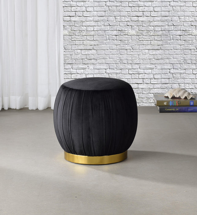 Zinnia Black Velvet & Gold Ottoman - Premium Ottoman from ACME East - Just $154.05! Shop now at Furniture Wholesale Plus  We are the best furniture store in Nashville, Hendersonville, Goodlettsville, Madison, Antioch, Mount Juliet, Lebanon, Gallatin, Springfield, Murfreesboro, Franklin, Brentwood