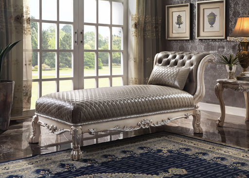 Dresden Vintage Bone White & PU Chaise w/1 Pillow - Premium Chaise from ACME East - Just $1675.05! Shop now at Furniture Wholesale Plus  We are the best furniture store in Nashville, Hendersonville, Goodlettsville, Madison, Antioch, Mount Juliet, Lebanon, Gallatin, Springfield, Murfreesboro, Franklin, Brentwood