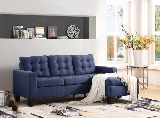 Earsom Blue Linen Sectional Sofa (Rev. Chaise) - Premium Sectional from ACME East - Just $610.35! Shop now at Furniture Wholesale Plus  We are the best furniture store in Nashville, Hendersonville, Goodlettsville, Madison, Antioch, Mount Juliet, Lebanon, Gallatin, Springfield, Murfreesboro, Franklin, Brentwood