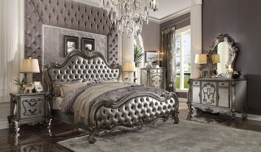 Versailles II Silver PU & Antique Platinum Queen Bed - Premium Bed from ACME East - Just $3703.05! Shop now at Furniture Wholesale Plus  We are the best furniture store in Nashville, Hendersonville, Goodlettsville, Madison, Antioch, Mount Juliet, Lebanon, Gallatin, Springfield, Murfreesboro, Franklin, Brentwood