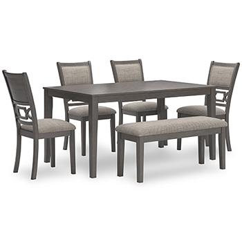 Wrenning Dining Table and 4 Chairs and Bench (Set of 6) - Premium Dining Table from Ashley Furniture - Just $621.44! Shop now at Furniture Wholesale Plus  We are the best furniture store in Nashville, Hendersonville, Goodlettsville, Madison, Antioch, Mount Juliet, Lebanon, Gallatin, Springfield, Murfreesboro, Franklin, Brentwood