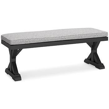 Beachcroft Outdoor Bench with Cushion - Premium Outdoor Dining Bench from Ashley Furniture - Just $496.75! Shop now at Furniture Wholesale Plus  We are the best furniture store in Nashville, Hendersonville, Goodlettsville, Madison, Antioch, Mount Juliet, Lebanon, Gallatin, Springfield, Murfreesboro, Franklin, Brentwood