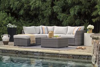 Cherry Point 4-piece Outdoor Sectional Set - Premium Outdoor Seating Set from Ashley Furniture - Just $1234.62! Shop now at Furniture Wholesale Plus  We are the best furniture store in Nashville, Hendersonville, Goodlettsville, Madison, Antioch, Mount Juliet, Lebanon, Gallatin, Springfield, Murfreesboro, Franklin, Brentwood