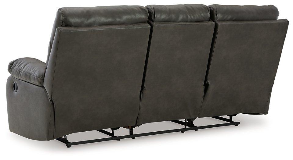 Willamen Reclining Sofa with Drop Down Table - Premium Sofa from Ashley Furniture - Just $1000.64! Shop now at Furniture Wholesale Plus  We are the best furniture store in Nashville, Hendersonville, Goodlettsville, Madison, Antioch, Mount Juliet, Lebanon, Gallatin, Springfield, Murfreesboro, Franklin, Brentwood