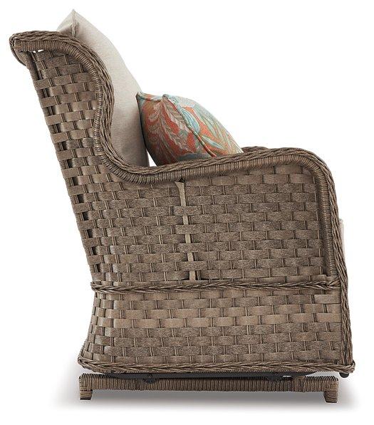 Clear Ridge Glider Loveseat with Cushion - Premium Outdoor Seating from Ashley Furniture - Just $652.38! Shop now at Furniture Wholesale Plus  We are the best furniture store in Nashville, Hendersonville, Goodlettsville, Madison, Antioch, Mount Juliet, Lebanon, Gallatin, Springfield, Murfreesboro, Franklin, Brentwood