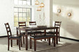 Coviar Dining Table and Chairs with Bench (Set of 6) - Premium Dining Table from Ashley Furniture - Just $559.09! Shop now at Furniture Wholesale Plus  We are the best furniture store in Nashville, Hendersonville, Goodlettsville, Madison, Antioch, Mount Juliet, Lebanon, Gallatin, Springfield, Murfreesboro, Franklin, Brentwood