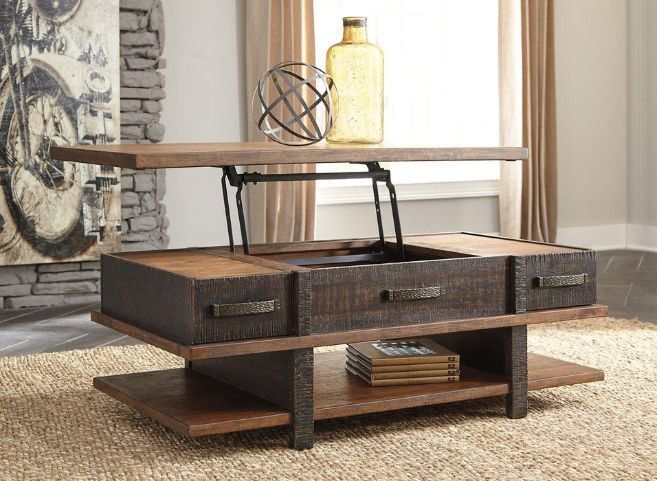 Stanah Coffee Table with Lift Top - Premium Cocktail Table Lift from Ashley Furniture - Just $408.03! Shop now at Furniture Wholesale Plus  We are the best furniture store in Nashville, Hendersonville, Goodlettsville, Madison, Antioch, Mount Juliet, Lebanon, Gallatin, Springfield, Murfreesboro, Franklin, Brentwood