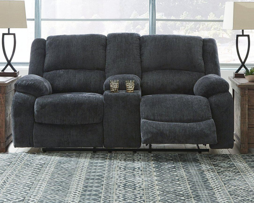 Draycoll Reclining Loveseat with Console - Premium Loveseat from Ashley Furniture - Just $715.93! Shop now at Furniture Wholesale Plus  We are the best furniture store in Nashville, Hendersonville, Goodlettsville, Madison, Antioch, Mount Juliet, Lebanon, Gallatin, Springfield, Murfreesboro, Franklin, Brentwood