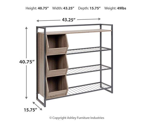 Maccenet Shoe Rack - Premium Bookcase from Ashley Furniture - Just $171.92! Shop now at Furniture Wholesale Plus  We are the best furniture store in Nashville, Hendersonville, Goodlettsville, Madison, Antioch, Mount Juliet, Lebanon, Gallatin, Springfield, Murfreesboro, Franklin, Brentwood