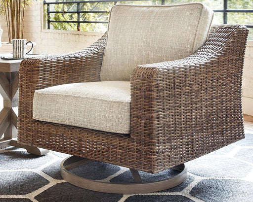 Beachcroft Swivel Lounge Chair - Premium Outdoor Seating from Ashley Furniture - Just $667.79! Shop now at Furniture Wholesale Plus  We are the best furniture store in Nashville, Hendersonville, Goodlettsville, Madison, Antioch, Mount Juliet, Lebanon, Gallatin, Springfield, Murfreesboro, Franklin, Brentwood