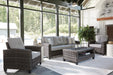 Cloverbrooke 4-Piece Outdoor Conversation Set - Premium Outdoor Seating Set from Ashley Furniture - Just $1517.08! Shop now at Furniture Wholesale Plus  We are the best furniture store in Nashville, Hendersonville, Goodlettsville, Madison, Antioch, Mount Juliet, Lebanon, Gallatin, Springfield, Murfreesboro, Franklin, Brentwood