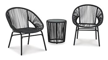 Mandarin Cape Outdoor Table and Chairs (Set of 3) - Premium Outdoor Seating Set from Ashley Furniture - Just $249.38! Shop now at Furniture Wholesale Plus  We are the best furniture store in Nashville, Hendersonville, Goodlettsville, Madison, Antioch, Mount Juliet, Lebanon, Gallatin, Springfield, Murfreesboro, Franklin, Brentwood