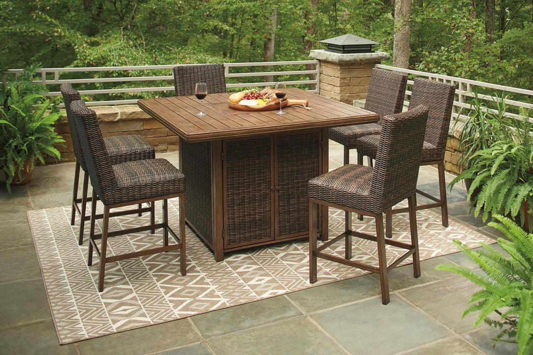 Paradise Trail Outdoor Bar Table Set - Premium Outdoor Seating Set from Ashley Furniture - Just $2872.91! Shop now at Furniture Wholesale Plus  We are the best furniture store in Nashville, Hendersonville, Goodlettsville, Madison, Antioch, Mount Juliet, Lebanon, Gallatin, Springfield, Murfreesboro, Franklin, Brentwood