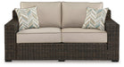 Coastline Bay Outdoor Loveseat with Cushion - Premium Outdoor Seating from Ashley Furniture - Just $970.15! Shop now at Furniture Wholesale Plus  We are the best furniture store in Nashville, Hendersonville, Goodlettsville, Madison, Antioch, Mount Juliet, Lebanon, Gallatin, Springfield, Murfreesboro, Franklin, Brentwood