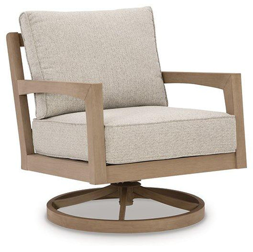 Hallow Creek Outdoor Swivel Lounge with Cushion - Premium Outdoor Seating from Ashley Furniture - Just $711.93! Shop now at Furniture Wholesale Plus  We are the best furniture store in Nashville, Hendersonville, Goodlettsville, Madison, Antioch, Mount Juliet, Lebanon, Gallatin, Springfield, Murfreesboro, Franklin, Brentwood