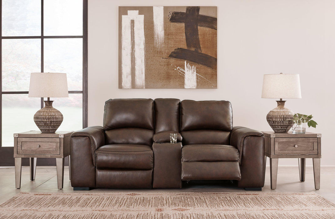 Alessandro Power Reclining Loveseat with Console - Premium Loveseat from Ashley Furniture - Just $1607.46! Shop now at Furniture Wholesale Plus  We are the best furniture store in Nashville, Hendersonville, Goodlettsville, Madison, Antioch, Mount Juliet, Lebanon, Gallatin, Springfield, Murfreesboro, Franklin, Brentwood