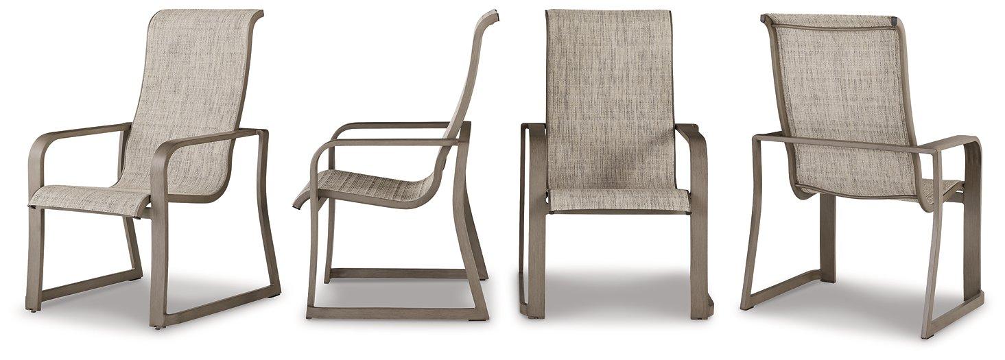 Beach Front Sling Arm Chair (Set of 4) - Premium Outdoor Dining Chair from Ashley Furniture - Just $993.48! Shop now at Furniture Wholesale Plus  We are the best furniture store in Nashville, Hendersonville, Goodlettsville, Madison, Antioch, Mount Juliet, Lebanon, Gallatin, Springfield, Murfreesboro, Franklin, Brentwood