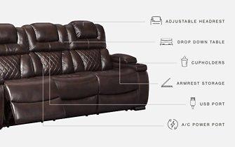 Warnerton Power Reclining Sofa - Premium Sofa from Ashley Furniture - Just $1456.11! Shop now at Furniture Wholesale Plus  We are the best furniture store in Nashville, Hendersonville, Goodlettsville, Madison, Antioch, Mount Juliet, Lebanon, Gallatin, Springfield, Murfreesboro, Franklin, Brentwood