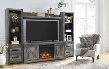 Wynnlow 4-Piece Entertainment Center with Electric Fireplace - Premium Entertainment Center from Ashley Furniture - Just $727.62! Shop now at Furniture Wholesale Plus  We are the best furniture store in Nashville, Hendersonville, Goodlettsville, Madison, Antioch, Mount Juliet, Lebanon, Gallatin, Springfield, Murfreesboro, Franklin, Brentwood