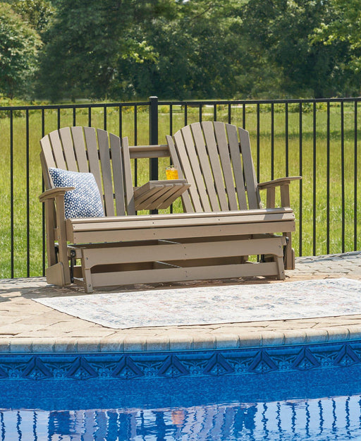 Hyland wave Outdoor Glider Loveseat - Premium Outdoor Seating from Ashley Furniture - Just $978.98! Shop now at Furniture Wholesale Plus  We are the best furniture store in Nashville, Hendersonville, Goodlettsville, Madison, Antioch, Mount Juliet, Lebanon, Gallatin, Springfield, Murfreesboro, Franklin, Brentwood