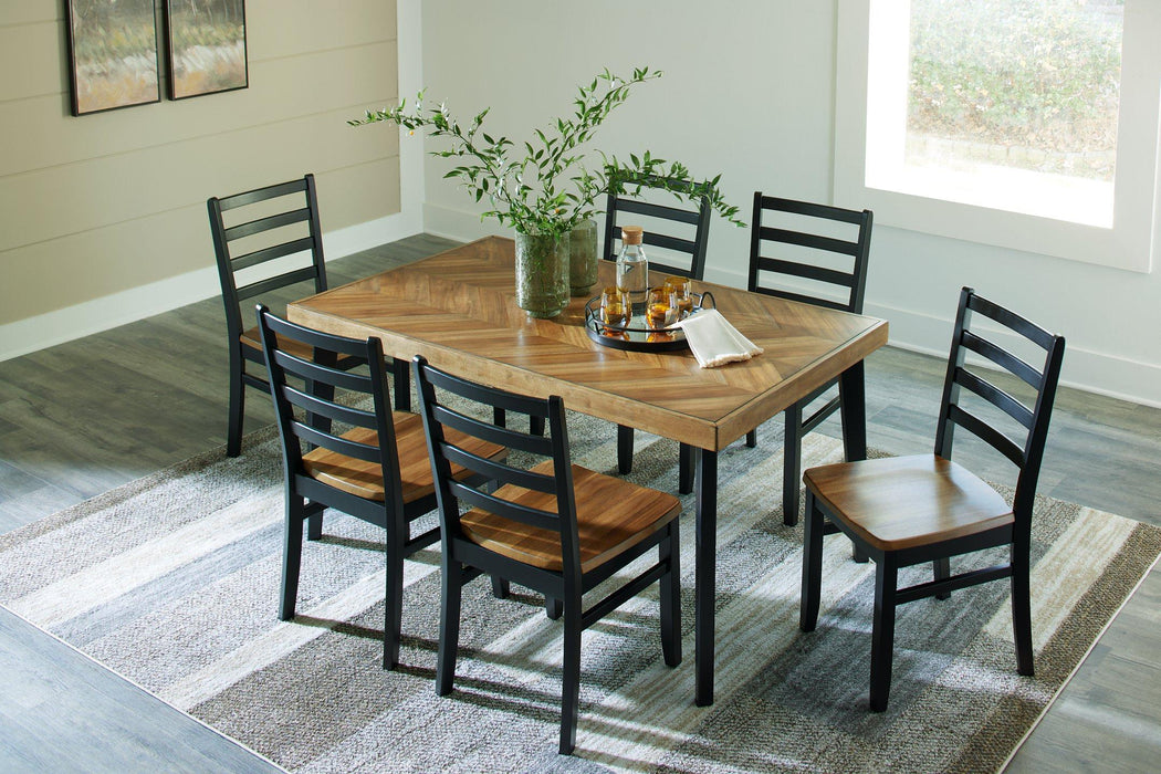 Blondon Dining Table and 6 Chairs (Set of 7) - Premium Dining Table from Ashley Furniture - Just $621.44! Shop now at Furniture Wholesale Plus  We are the best furniture store in Nashville, Hendersonville, Goodlettsville, Madison, Antioch, Mount Juliet, Lebanon, Gallatin, Springfield, Murfreesboro, Franklin, Brentwood