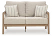 Hallow Creek Outdoor Loveseat with Cushion - Premium Outdoor Seating from Ashley Furniture - Just $1243.79! Shop now at Furniture Wholesale Plus  We are the best furniture store in Nashville, Hendersonville, Goodlettsville, Madison, Antioch, Mount Juliet, Lebanon, Gallatin, Springfield, Murfreesboro, Franklin, Brentwood