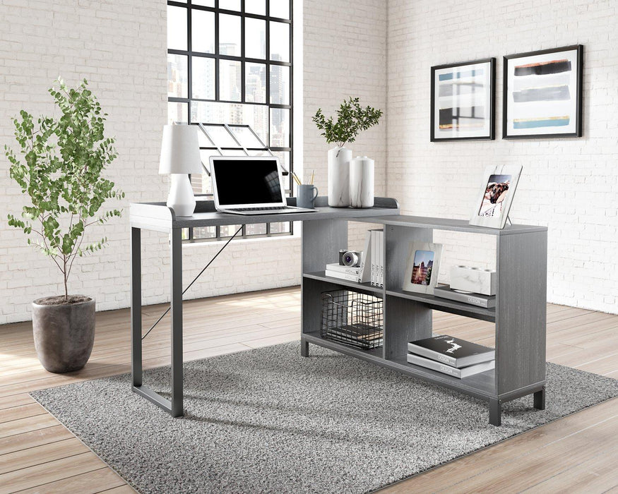 Yarlow Home Office L-Desk - Premium Desk from Ashley Furniture - Just $190.14! Shop now at Furniture Wholesale Plus  We are the best furniture store in Nashville, Hendersonville, Goodlettsville, Madison, Antioch, Mount Juliet, Lebanon, Gallatin, Springfield, Murfreesboro, Franklin, Brentwood