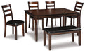 Coviar Dining Table and Chairs with Bench (Set of 6) - Premium Dining Table from Ashley Furniture - Just $559.09! Shop now at Furniture Wholesale Plus  We are the best furniture store in Nashville, Hendersonville, Goodlettsville, Madison, Antioch, Mount Juliet, Lebanon, Gallatin, Springfield, Murfreesboro, Franklin, Brentwood