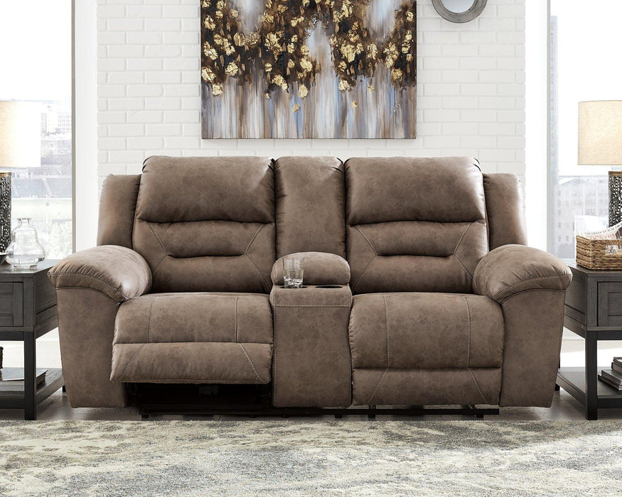 Stoneland Reclining Loveseat with Console - Premium Loveseat from Ashley Furniture - Just $788.31! Shop now at Furniture Wholesale Plus  We are the best furniture store in Nashville, Hendersonville, Goodlettsville, Madison, Antioch, Mount Juliet, Lebanon, Gallatin, Springfield, Murfreesboro, Franklin, Brentwood