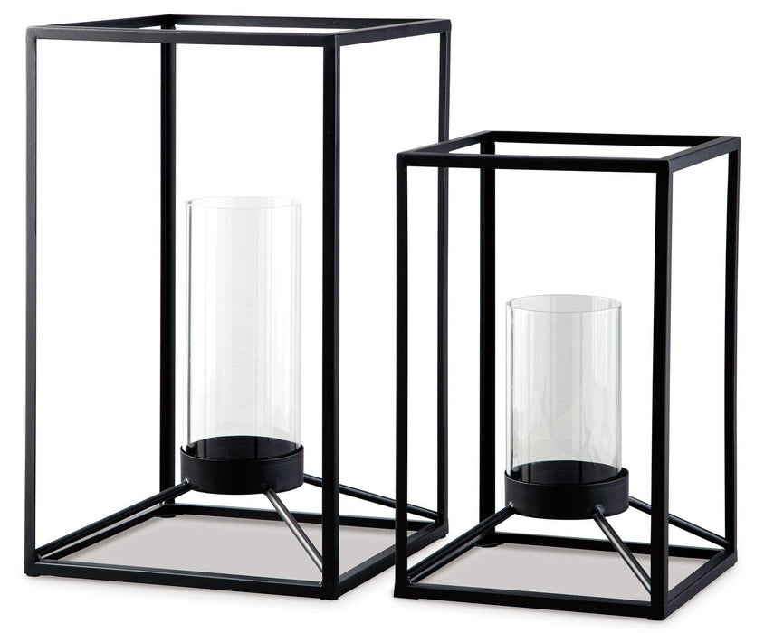 Dimtrois Lantern (Set of 2) - Premium Candle Holder from Ashley Furniture - Just $79.66! Shop now at Furniture Wholesale Plus  We are the best furniture store in Nashville, Hendersonville, Goodlettsville, Madison, Antioch, Mount Juliet, Lebanon, Gallatin, Springfield, Murfreesboro, Franklin, Brentwood