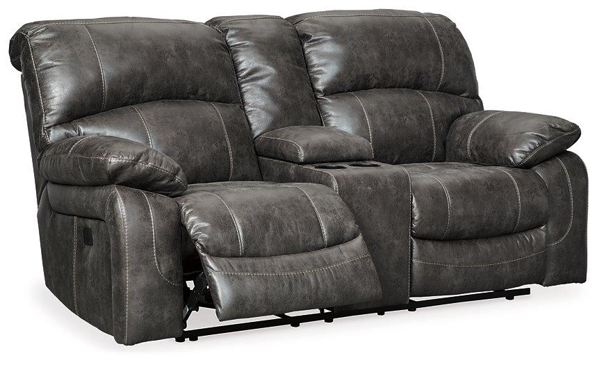 Dunwell Power Reclining Loveseat with Console - Premium Loveseat from Ashley Furniture - Just $1261.44! Shop now at Furniture Wholesale Plus  We are the best furniture store in Nashville, Hendersonville, Goodlettsville, Madison, Antioch, Mount Juliet, Lebanon, Gallatin, Springfield, Murfreesboro, Franklin, Brentwood