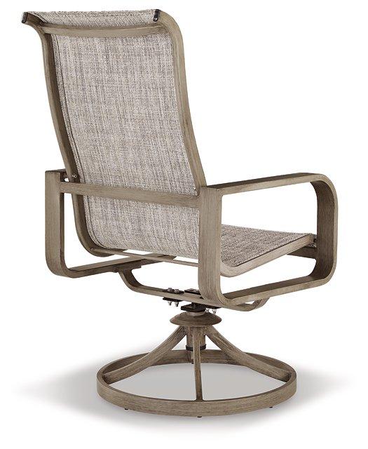 Beach Front Sling Swivel Chair (Set of 2) - Premium Outdoor Dining Chair from Ashley Furniture - Just $703.89! Shop now at Furniture Wholesale Plus  We are the best furniture store in Nashville, Hendersonville, Goodlettsville, Madison, Antioch, Mount Juliet, Lebanon, Gallatin, Springfield, Murfreesboro, Franklin, Brentwood