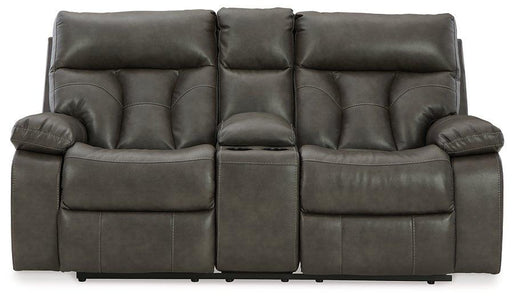 Willamen Reclining Loveseat with Console - Premium Loveseat from Ashley Furniture - Just $970.15! Shop now at Furniture Wholesale Plus  We are the best furniture store in Nashville, Hendersonville, Goodlettsville, Madison, Antioch, Mount Juliet, Lebanon, Gallatin, Springfield, Murfreesboro, Franklin, Brentwood