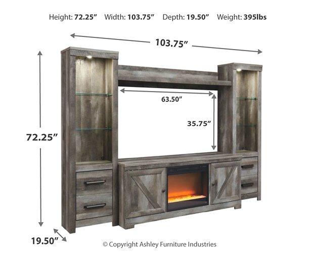 Wynnlow 4-Piece Entertainment Center with Electric Fireplace - Premium Entertainment Center from Ashley Furniture - Just $727.62! Shop now at Furniture Wholesale Plus  We are the best furniture store in Nashville, Hendersonville, Goodlettsville, Madison, Antioch, Mount Juliet, Lebanon, Gallatin, Springfield, Murfreesboro, Franklin, Brentwood