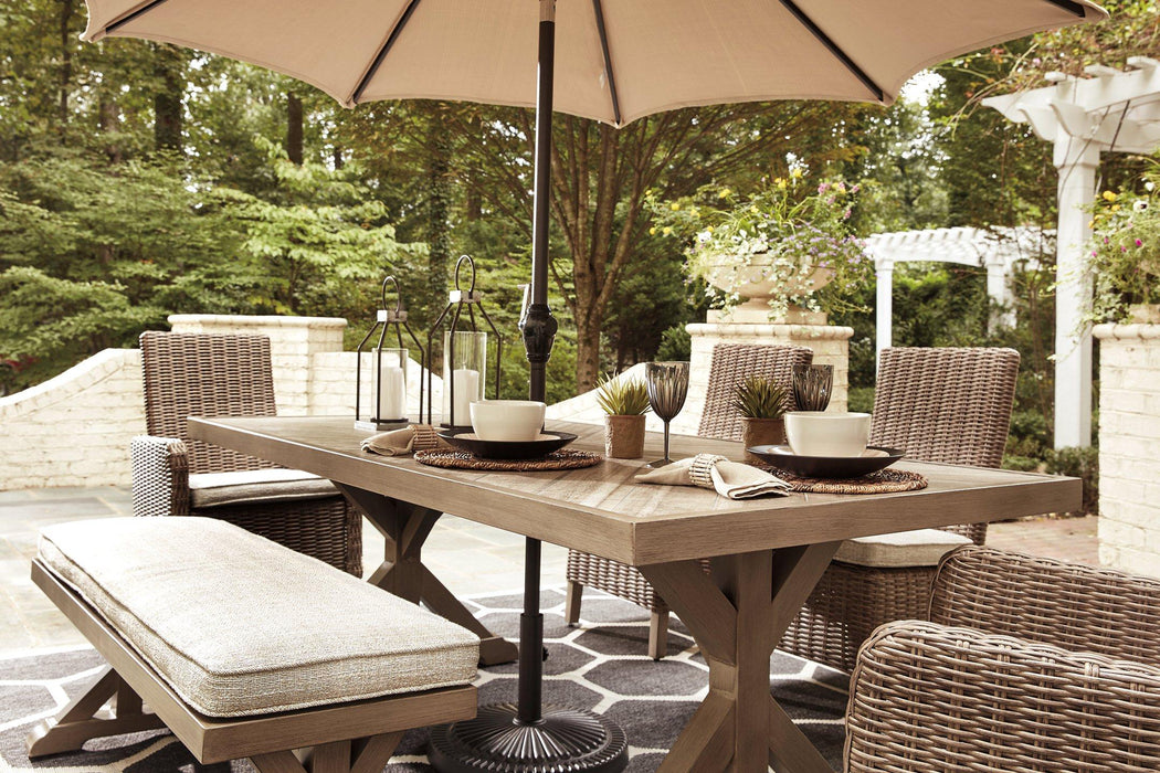 Beachcroft Dining Table with Umbrella Option - Premium Outdoor Dining Table from Ashley Furniture - Just $1357.50! Shop now at Furniture Wholesale Plus  We are the best furniture store in Nashville, Hendersonville, Goodlettsville, Madison, Antioch, Mount Juliet, Lebanon, Gallatin, Springfield, Murfreesboro, Franklin, Brentwood