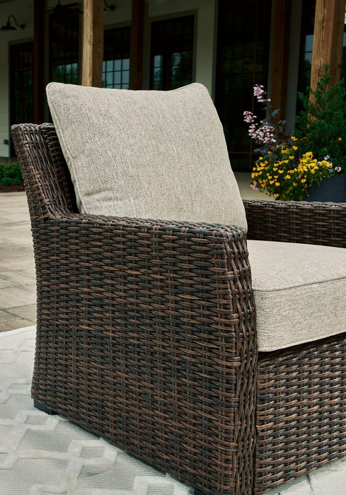 Brook Ranch Outdoor Lounge Chair with Cushion - Premium Outdoor Seating from Ashley Furniture - Just $440.06! Shop now at Furniture Wholesale Plus  We are the best furniture store in Nashville, Hendersonville, Goodlettsville, Madison, Antioch, Mount Juliet, Lebanon, Gallatin, Springfield, Murfreesboro, Franklin, Brentwood