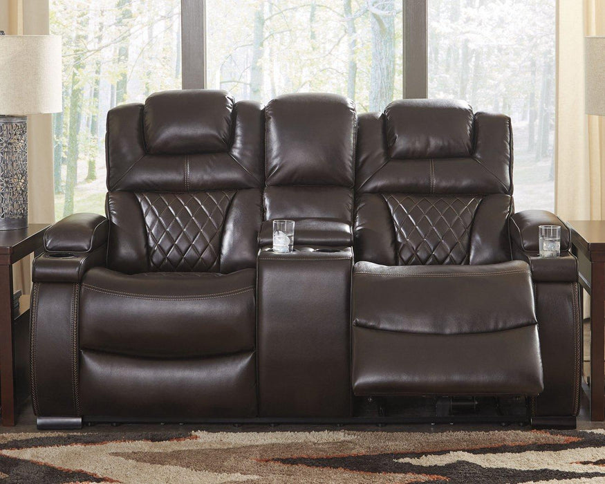 Warnerton Power Reclining Loveseat with Console - Premium Loveseat from Ashley Furniture - Just $1425.62! Shop now at Furniture Wholesale Plus  We are the best furniture store in Nashville, Hendersonville, Goodlettsville, Madison, Antioch, Mount Juliet, Lebanon, Gallatin, Springfield, Murfreesboro, Franklin, Brentwood