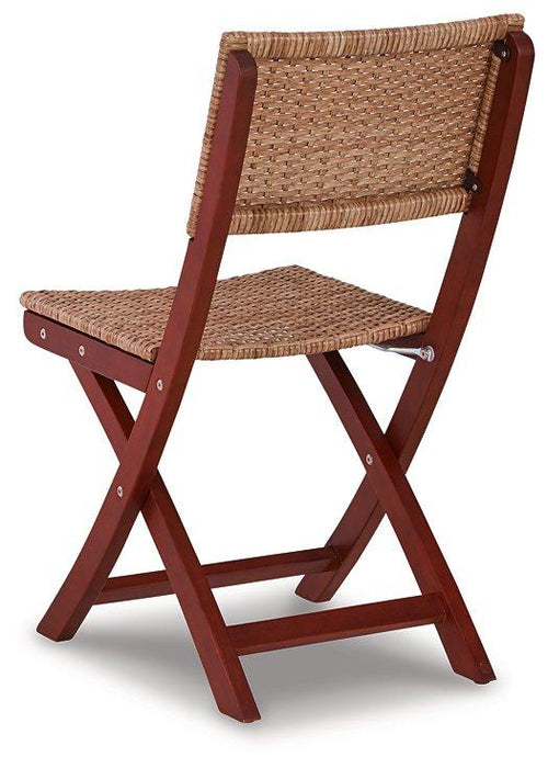 Safari Peak Outdoor Table and Chairs (Set of 3) - Premium Outdoor Dining Table from Ashley Furniture - Just $249.38! Shop now at Furniture Wholesale Plus  We are the best furniture store in Nashville, Hendersonville, Goodlettsville, Madison, Antioch, Mount Juliet, Lebanon, Gallatin, Springfield, Murfreesboro, Franklin, Brentwood