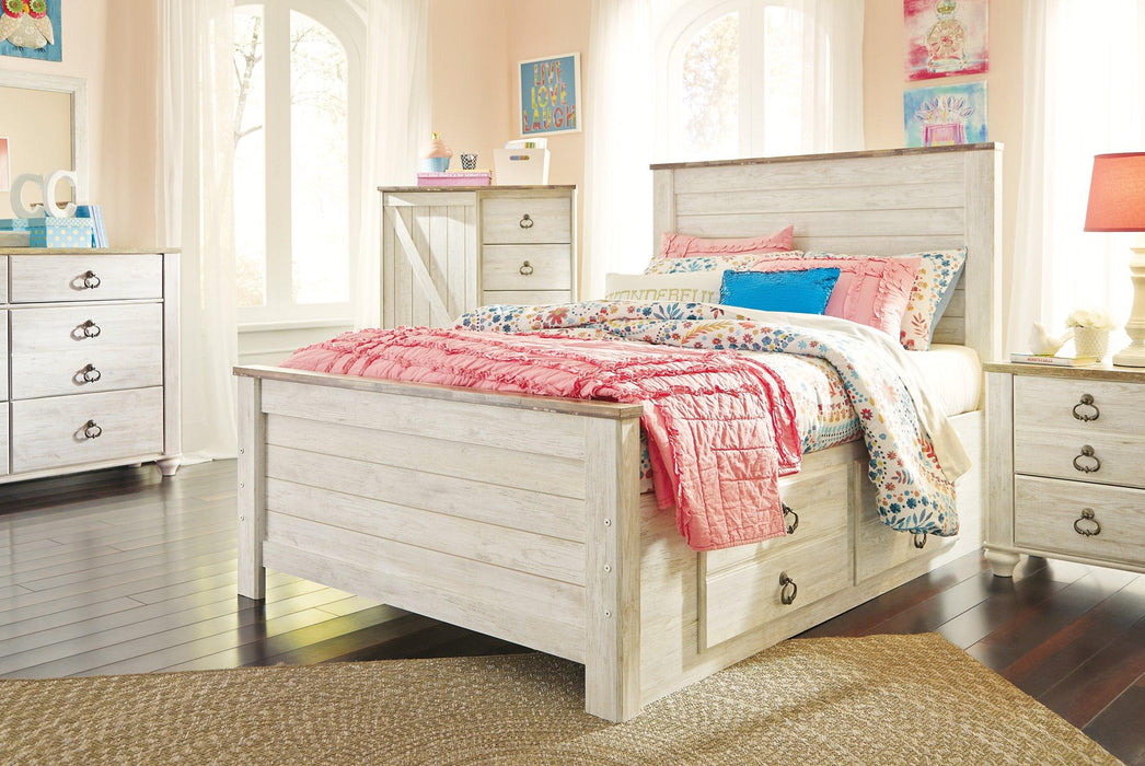 Willowton Bed with 2 Storage Drawers - Premium Bed from Ashley Furniture - Just $492.75! Shop now at Furniture Wholesale Plus  We are the best furniture store in Nashville, Hendersonville, Goodlettsville, Madison, Antioch, Mount Juliet, Lebanon, Gallatin, Springfield, Murfreesboro, Franklin, Brentwood