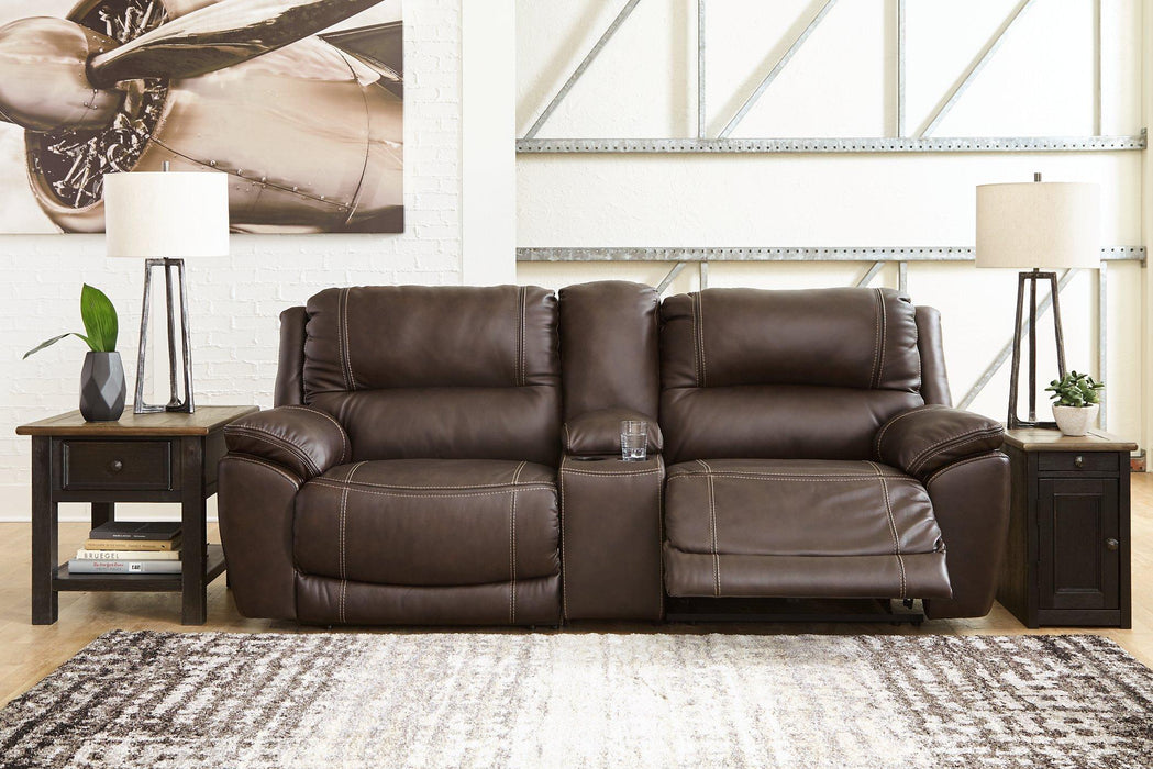 Dunleith 3-Piece Power Reclining Loveseat with Console - Premium Sectional from Ashley Furniture - Just $1729.75! Shop now at Furniture Wholesale Plus  We are the best furniture store in Nashville, Hendersonville, Goodlettsville, Madison, Antioch, Mount Juliet, Lebanon, Gallatin, Springfield, Murfreesboro, Franklin, Brentwood