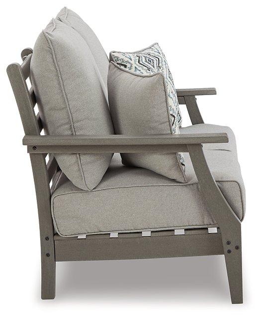 Visola Outdoor Loveseat with Cushion - Premium Outdoor Seating from Ashley Furniture - Just $970.15! Shop now at Furniture Wholesale Plus  We are the best furniture store in Nashville, Hendersonville, Goodlettsville, Madison, Antioch, Mount Juliet, Lebanon, Gallatin, Springfield, Murfreesboro, Franklin, Brentwood