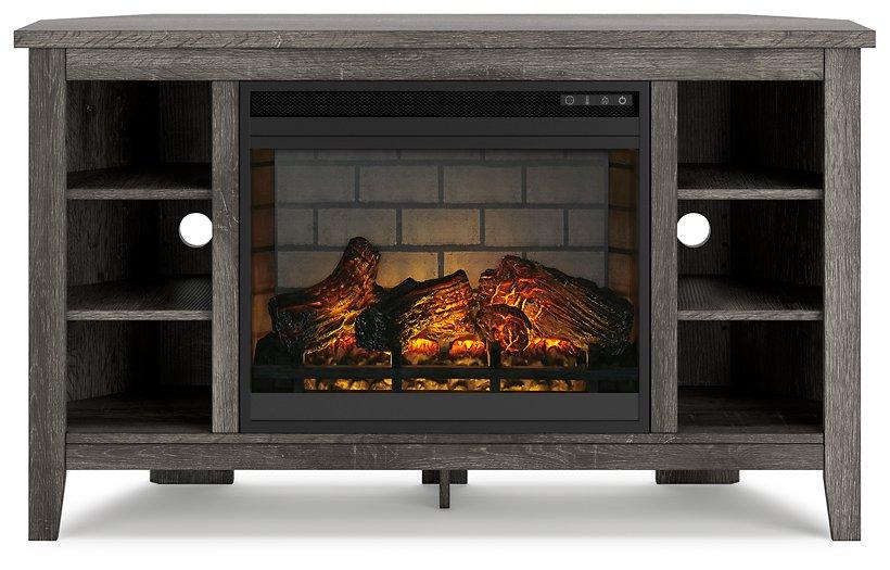 Arlenbry Corner TV Stand with Electric Fireplace - Premium TV Stand from Ashley Furniture - Just $452.03! Shop now at Furniture Wholesale Plus  We are the best furniture store in Nashville, Hendersonville, Goodlettsville, Madison, Antioch, Mount Juliet, Lebanon, Gallatin, Springfield, Murfreesboro, Franklin, Brentwood