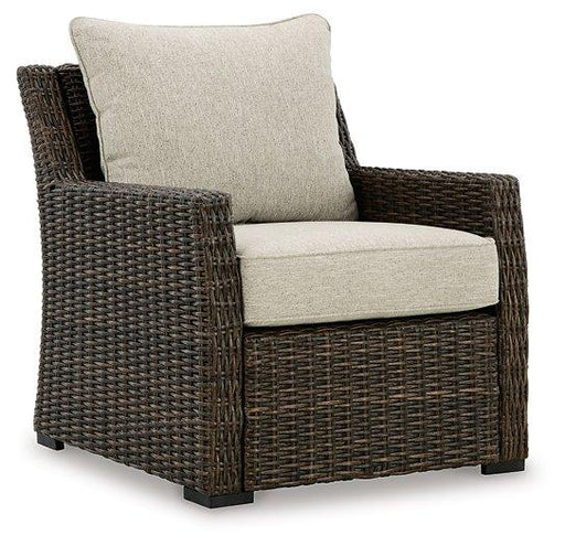 Brook Ranch Outdoor Lounge Chair with Cushion - Premium Outdoor Seating from Ashley Furniture - Just $440.06! Shop now at Furniture Wholesale Plus  We are the best furniture store in Nashville, Hendersonville, Goodlettsville, Madison, Antioch, Mount Juliet, Lebanon, Gallatin, Springfield, Murfreesboro, Franklin, Brentwood