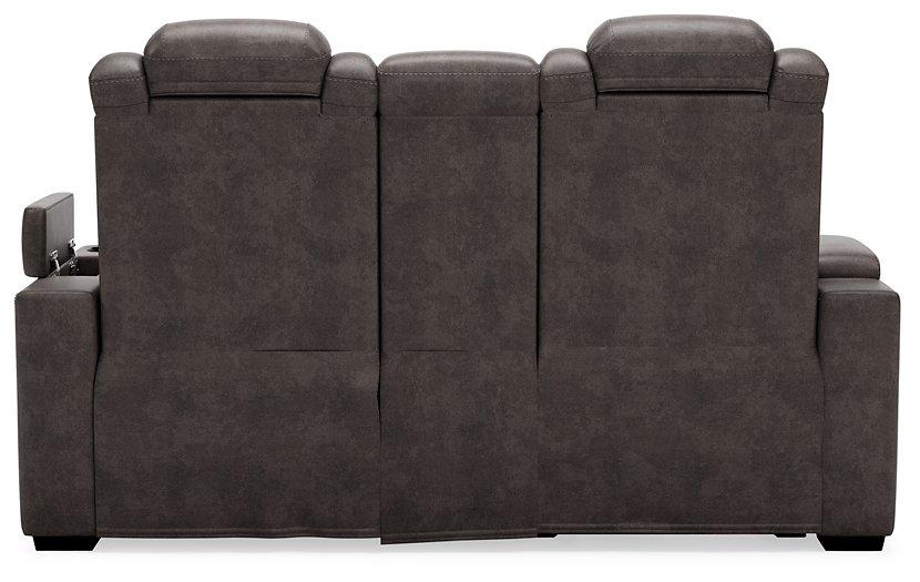 HyllMont Power Reclining Loveseat with Console - Premium Loveseat from Ashley Furniture - Just $1333.82! Shop now at Furniture Wholesale Plus  We are the best furniture store in Nashville, Hendersonville, Goodlettsville, Madison, Antioch, Mount Juliet, Lebanon, Gallatin, Springfield, Murfreesboro, Franklin, Brentwood