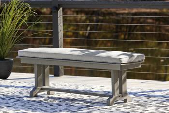 Visola Bench with Cushion - Premium Outdoor Dining Bench from Ashley Furniture - Just $362! Shop now at Furniture Wholesale Plus  We are the best furniture store in Nashville, Hendersonville, Goodlettsville, Madison, Antioch, Mount Juliet, Lebanon, Gallatin, Springfield, Murfreesboro, Franklin, Brentwood