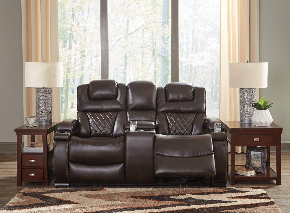 Warnerton Power Reclining Loveseat with Console - Premium Loveseat from Ashley Furniture - Just $1425.62! Shop now at Furniture Wholesale Plus  We are the best furniture store in Nashville, Hendersonville, Goodlettsville, Madison, Antioch, Mount Juliet, Lebanon, Gallatin, Springfield, Murfreesboro, Franklin, Brentwood