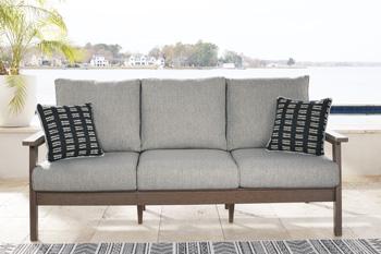 Emmeline Outdoor Sofa with Cushion - Premium Outdoor Seating from Ashley Furniture - Just $1182.47! Shop now at Furniture Wholesale Plus  We are the best furniture store in Nashville, Hendersonville, Goodlettsville, Madison, Antioch, Mount Juliet, Lebanon, Gallatin, Springfield, Murfreesboro, Franklin, Brentwood